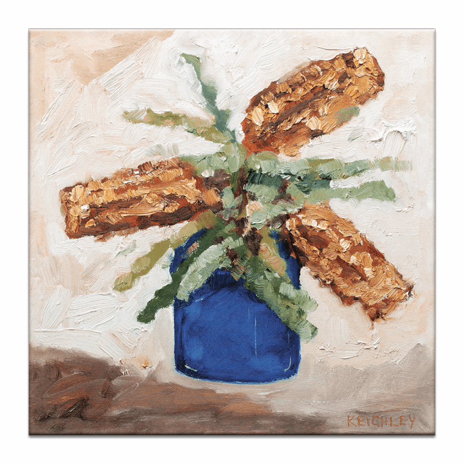 Banksia in Blue Glass