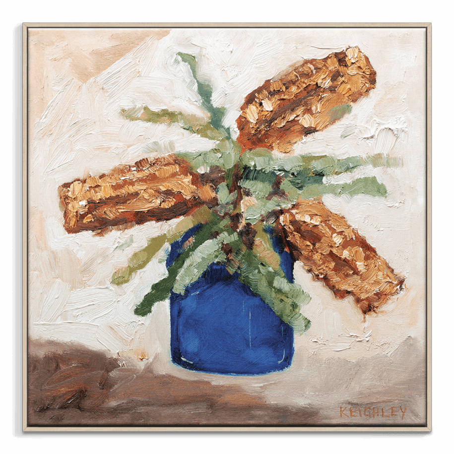 Banksia in Blue Glass