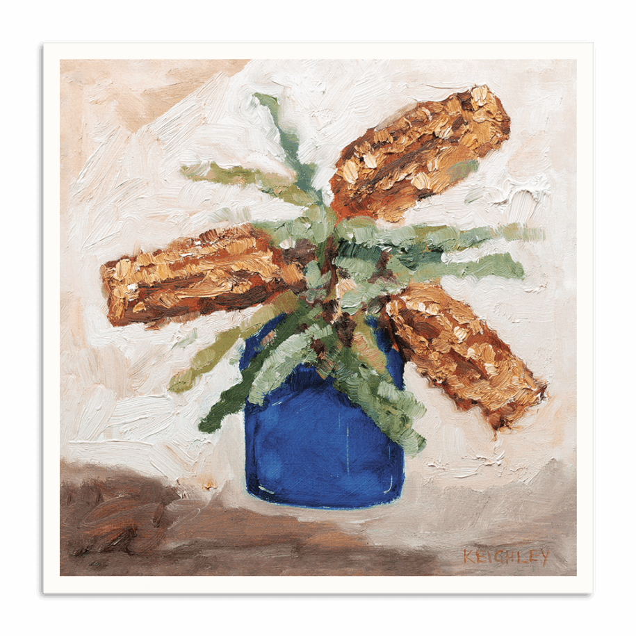 Banksia in Blue Glass